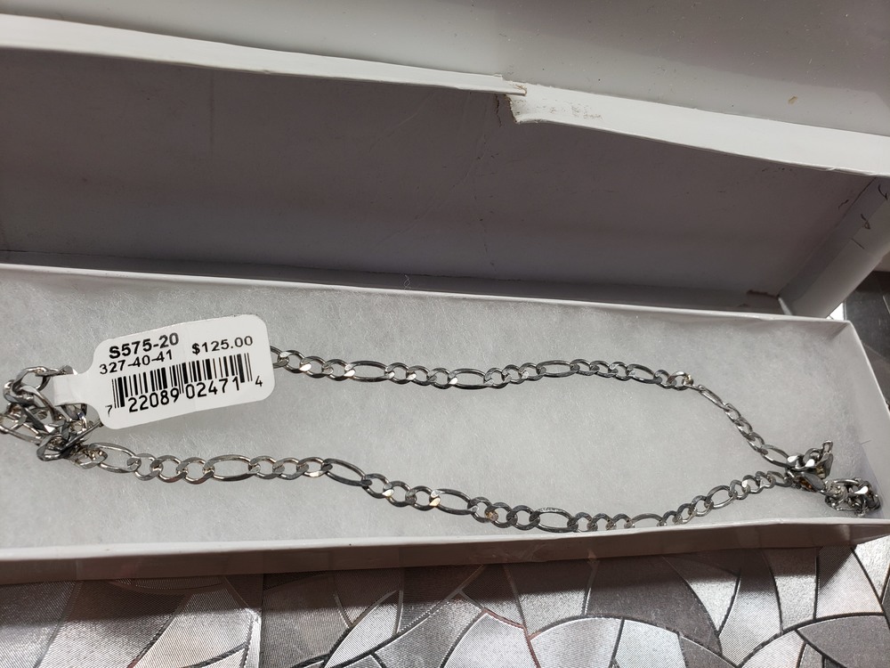 Sterling Silver Chain Figaro Necklace NWT